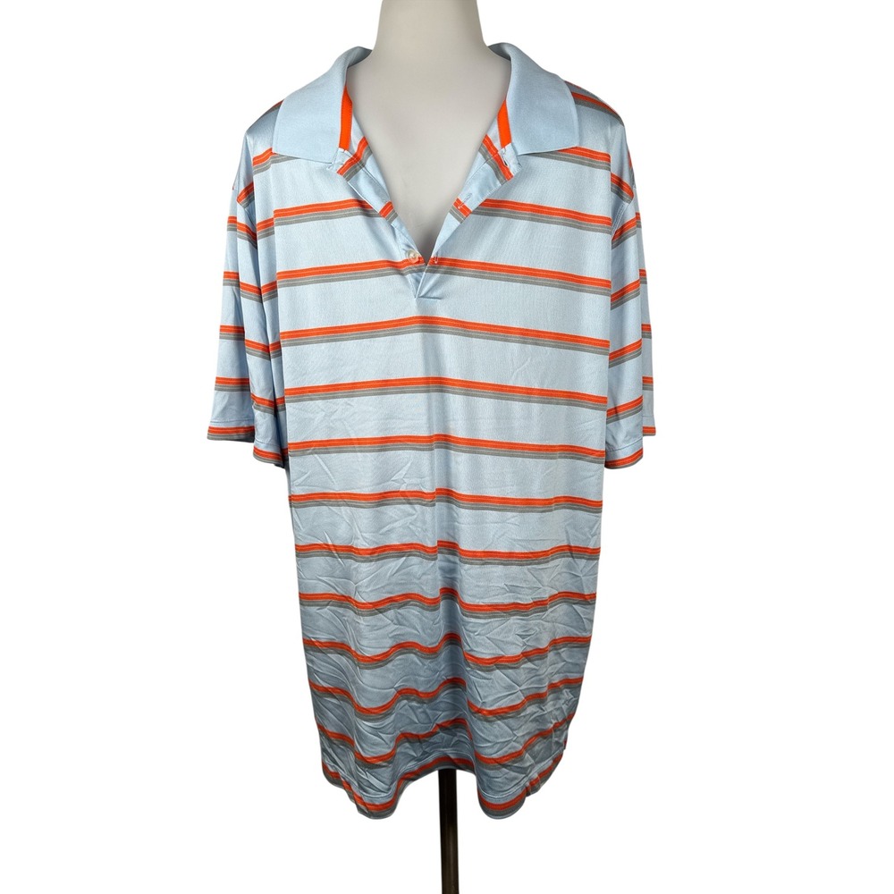 Men's Nike Golf Tour Performance Dri-Fit Striped Polo Shirt Gray/RedSize XL